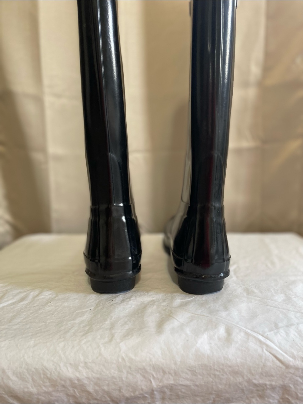 Hunter Wellington (Wellies) High Gloss Black Tall Rain Boots VGUC  size 7 /38 - Picture 9 of 10